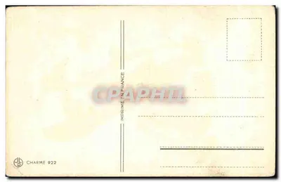 Dwa dzieci w strojach narciarskich — scenka zimowa — Charme 922 — Rewers