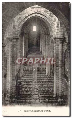 Igreja Colegiada do DORAT — interior com abóbada e bancos — Edição Marcel Brise-Le Dorat, n°17