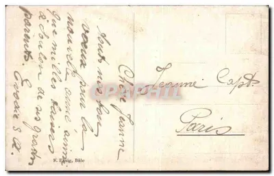 Zamieczony alpejski wioska — Wesołe życzenia nowego roku — R. Waiss, Sina 1915 — Rewers