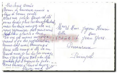 Crianças brincando na neve — sob uma árvore — editor M.D. Paris, série N°1920 — Verso
