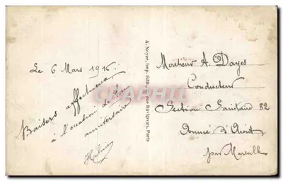 Kwiaty w wozie — wydawca A. Noyer, n° 2044 — Rewers