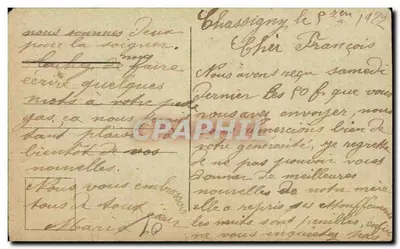 Ars - Widok ogólny - Stara pocztówka — Rewers