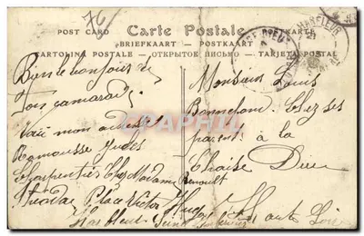 Harfleur - La Rue Carnot - Stara pocztówka — Rewers