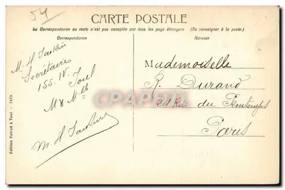 Toul ilustrado — Porta de Metz — Edição Poirat em Toul — Verso