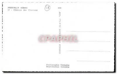 Preuilly (Cher) — Castelo dos Thureaux — Combléry Imprimeur — Verso