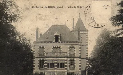 Bilhete postal antigo Sury es Bois Villa de Crecy