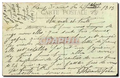 Stara pocztówka Bourges Rue Mireabeau — Rewers