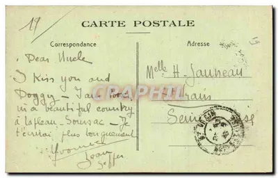Z okolic LAPLEAU (Corrèze) — Stara świątynia św. Pantaleona — A. Vallée, Lapleau — Rewers