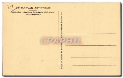 Saulieu - Bazylika Świętego Andéchec (XI wiek) — Widok ogółem — Wydawnictwo Le Morvan Artistique — Rewers