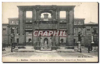 Gaillon — Portal do Castelo do Cardeal d'Amboise, transportado para os Beaux-Arts — Ed. M. Séré, Gaillon