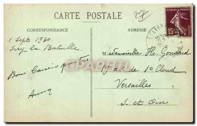 Ivry-la-Bataille (Eure) — O Hotel de Ville e Boulevard de la Gare — G. Foucault, editor, Dreux — Verso