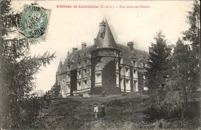 Castelo de Courtalain (E.-et-L.) — Vista tirada do Moulin — Editor H. Lecomte, Bourgoin