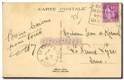 Dreux (E.-et-L.) — Grande-Rue — No fundo, o Sino, antigo Hotel de Ville — Editor Gaby, n°20 — Verso