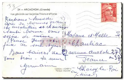 Arcachon — Ogólny widok na nabrzeża Thiers i Eyrac — Wydawnictwo GABY — Rewers