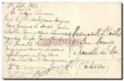 Violetas em um vaso vermelho — cartão de aniversário — Dix, Paris, n° 2343 — Verso