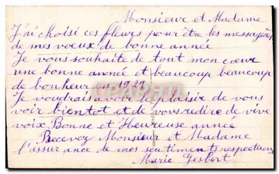 Bouquet of lilacs in a wicker basket — signed Pupper, 1907 — Back