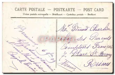 Violetas em flor — Testemunho de amizade — União postal universal — Verso