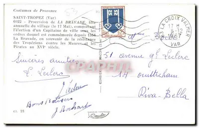 Saint-Tropez — Processione della Bravade — Edizione Combier — Verso