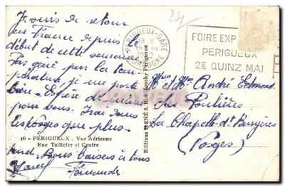 Périgueux — Widok z powietrza — Wydawnictwo René Monchy Périgueux — Rewers
