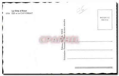 Éze e o Cap Ferrat — A Costa Azul — Éditions Rella, NICE, n°2756 — Verso