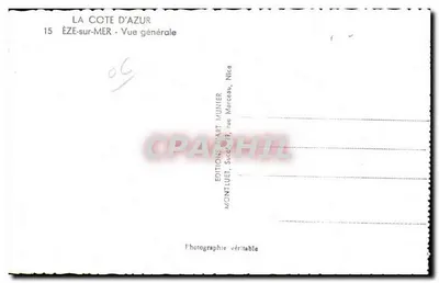 ÉZE-sur-MER — Ogólny widok — Wydawnictwo Mart Munier, Nice — Rewers