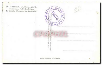 Santuário N.-D.-des-Neiges — Valberg, alt. 1000 m. — A Casa da Carta Postal — Verso