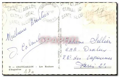 Castelo de Châtelailly — vista da costa rochosa — C&P — Verso