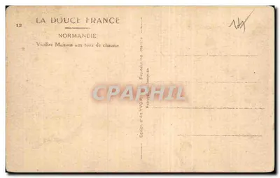Villiers-Moutons com telhados de colmo — Normandia — Yvon — Verso