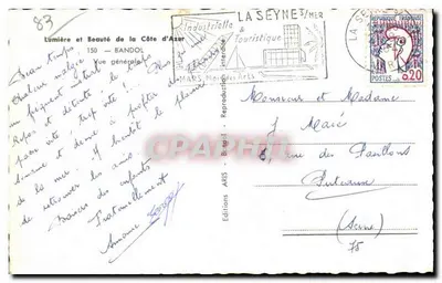 Widok Bandol — La Seyne-sur-Mer — Wydawnictwo ARIS — Rewers