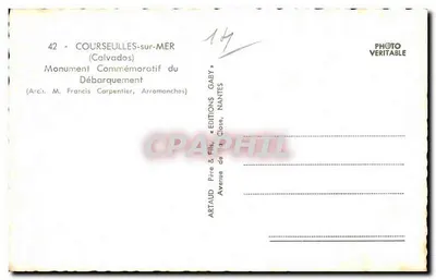 Monumento comemorativo do Desembarque — Courseulles-sur-Mer — Éditions Gaby — Verso