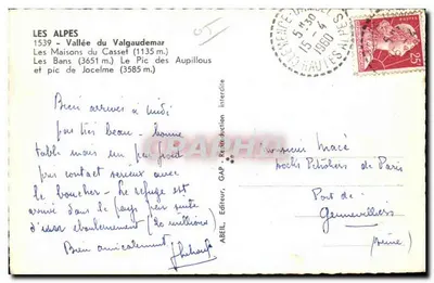 As Alpes — Vale do Valgaudemar — ABEIL, Editora, GAP — Verso