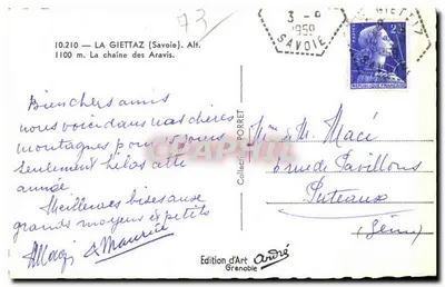 La Giettaz (Savoie) — 1100 m. — Edizione d'Arte André, Grenoble — Verso