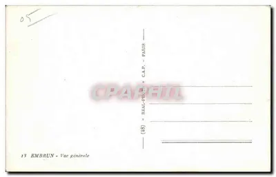 Embrun — Vista general — Tarjeta postal antigua (48) — París — Reverso