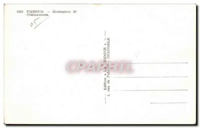 Embrun — Góry Châteauroux — Wydawnictwo « La Cigogne » — Rewers