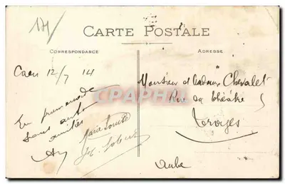 CAEN — Entrada principal do Castelo Caserne Lefevre — M.C.F.L. — Verso