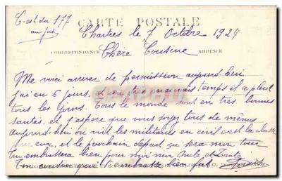 Cinq soldats en uniforme — studio photographique — Verso