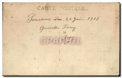 Grupo de soldados — Acampamento na floresta — Carta postal — Verso