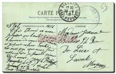 Biarritz — Pałac Bellevue — LL. n°159 — Rewers