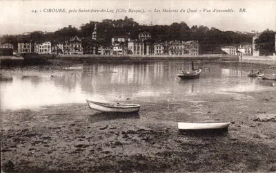 Ciboure, perto de Saint-Jean-de-Luz (Costa Basca) — As Casas do Cais — Vista geral. BR.