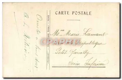 Ave e rosas — Bom dia — Croissant, Paris, n°3165 — Verso