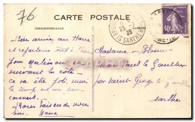 Le Havre — La Playa y la Entrada del Puerto, vistas desde el Casino — B. F., Le Havre, n°26 — Reverso