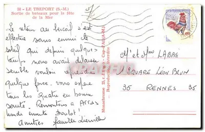 Le Tréport (S.M.) — Wyjazd łodzi na festynie morskim — Monachrome, n°58 — Rewers