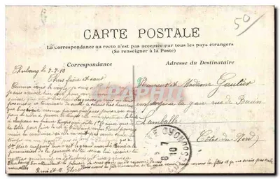 Cherbourg - Le Casino, Façade, Jardin — Édition L. Ratti, n°114 — Verso
