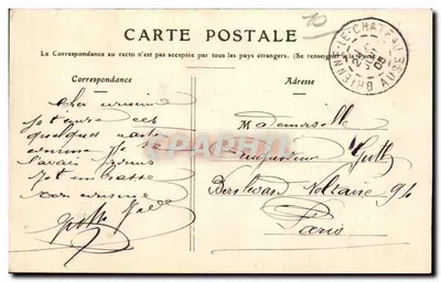 Brienne-le-Château — Quarto de dormir de Napoleão I (Castelo) — Paul Antoine, Livreiro-Editor — Verso