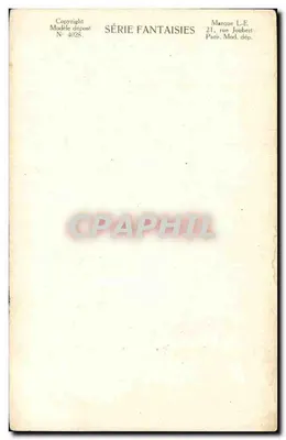 Amizade Sincera — Carte postale ilustrada — Série Fantasias, N° 4028, editada por L-E em Paris — Verso