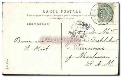 Rozenbloemen — uitzicht op het kasteel — J.C. Paris, n° 13 — Achterkant