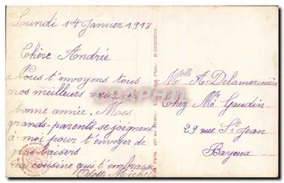 Arranjo de flores — estátua de anjo — Irisa, n°3113 — Verso