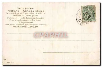 Flores rosas — carta postal multilingue — série 2884, editor Grand — Verso