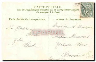Bouquet de crisantemos — Aniversario 1909 — editor no visible — Reverso