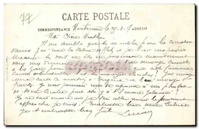 Montereau - A Praça e a Estátua de Napoleão I - Bilhete postal antigo — Verso